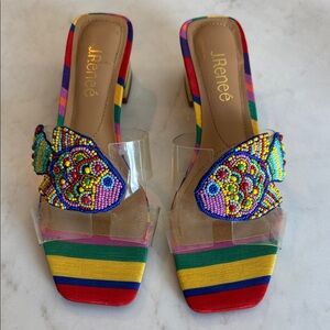 J.Renee Vibrant Multicolor Beaded Heels with Fish